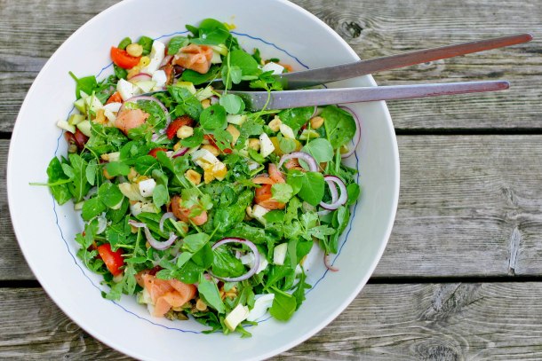 Røget laks med æg, kapers og wasabidressing-2