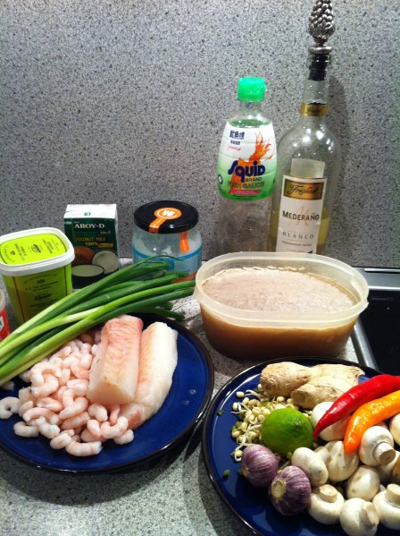 Ingredienser til fiskesuppe