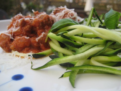 Squash spaghetti med bolognese