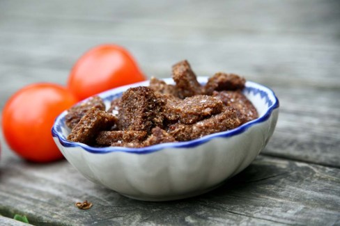 Ravfood Gazpacho, rugbrødscroutoner Ravfood Gazpacho, rugbrødscroutoner