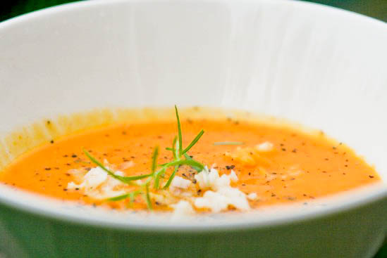 Rød hokkaido suppe