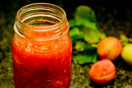 Sukkerfri blommemarmelade med ribs og æbler