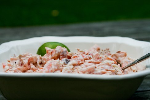 Laksesalat med lime og peberrod