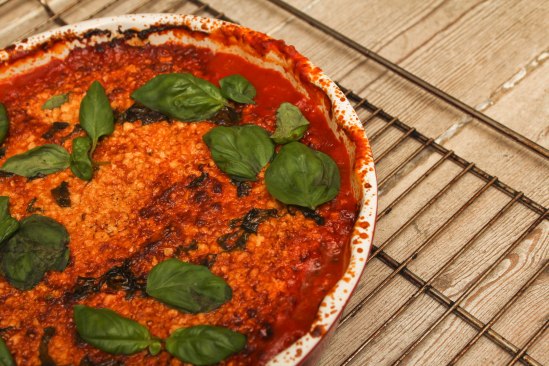 Auberginelasagne med pecorino