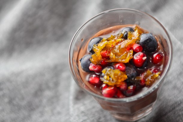 Chokolademousse med danskvand