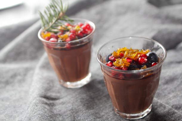 Chokolademousse med danskvand