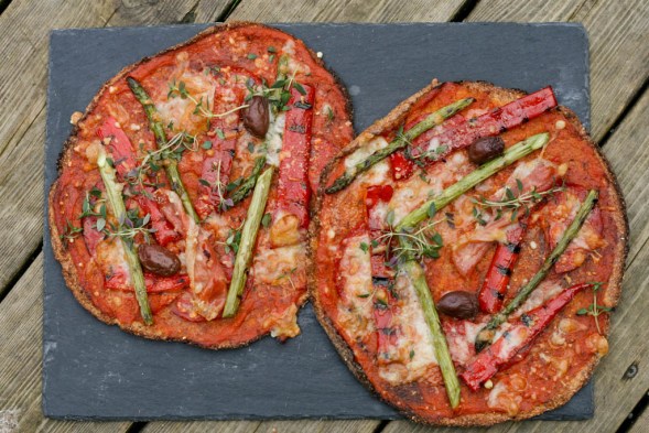 Rootza med grillede grøntsager og chorizo