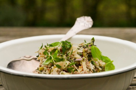 Gisou med bacon og porre