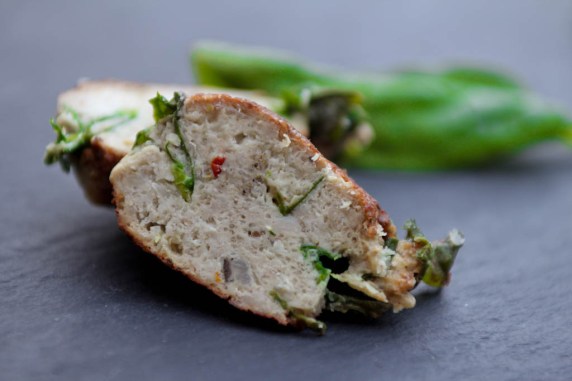 Frikadeller med spinat, hvidløg og parmesan