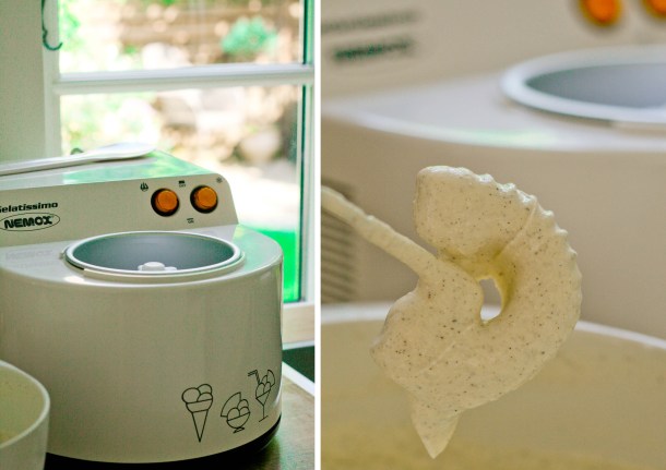 Skyr is med mynte, chokolade og pistaciekerner