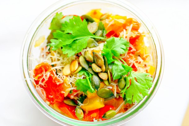 Langtidsbagt squash og tomat med parmesan-4