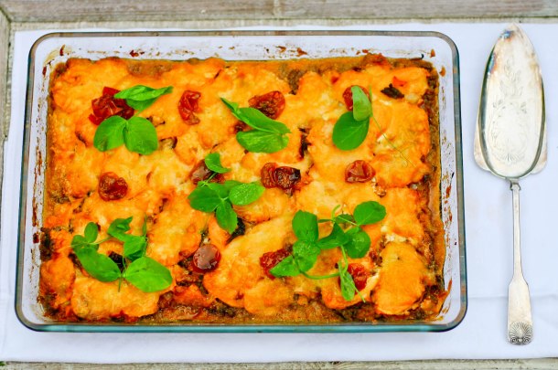 Lasagne med bacon, svampe og søde kartofler-2-2