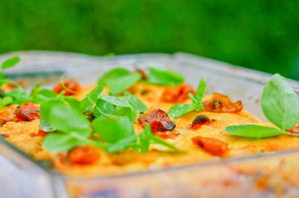 Lasagne med bacon, svampe og søde kartofler-7