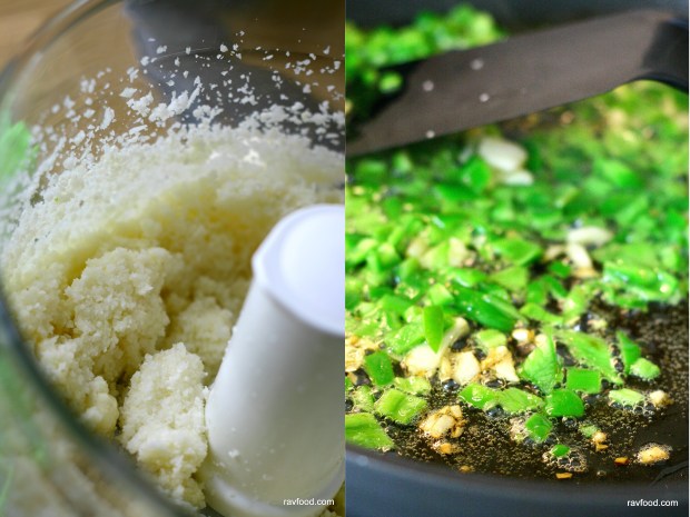 Ovnbagte blomkålsris med hvidløg og chili