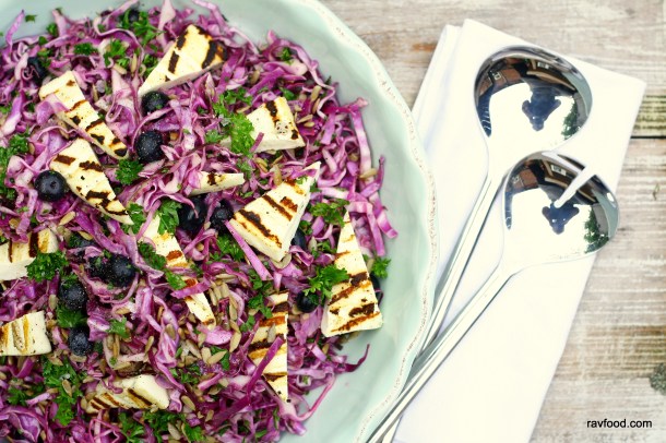 Pink spidskål med grillet halloumi