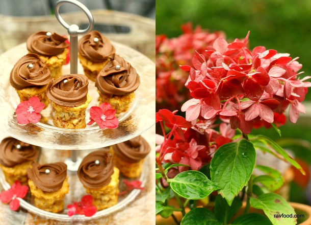 Nøddetærter med chokolade/ kaffe frosting