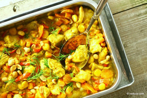 Karrykylling med gule grøntsager