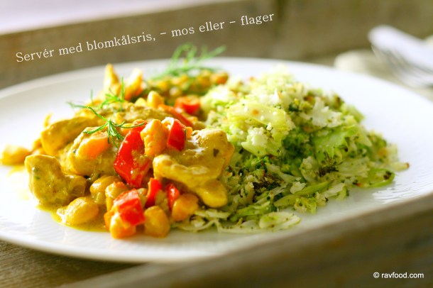 Karrykylling med gule grøntsager