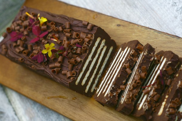 Kiksekage med kondenseret mælk og chokolade