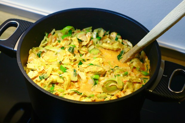 Hverdagsgryde med kylling, kål og karry