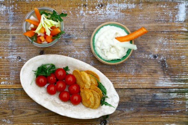 Blomkålsdip med friskost og løg