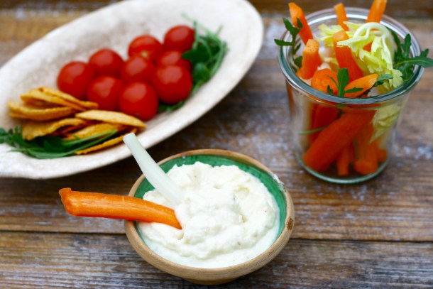 Blomkålsdip med friskost og løg